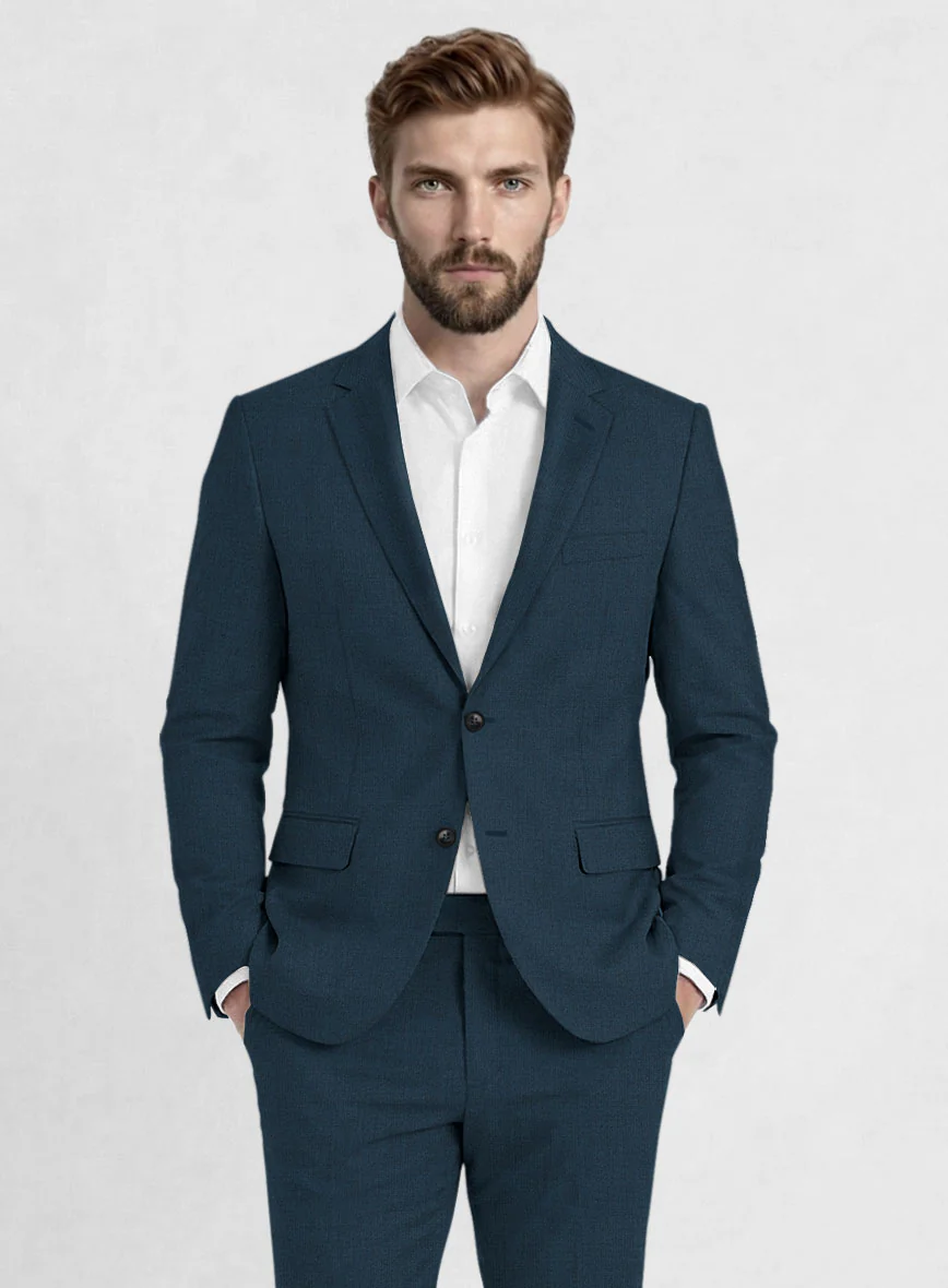 Reda Flexo Teal Blue Wool Jacket - Image 2