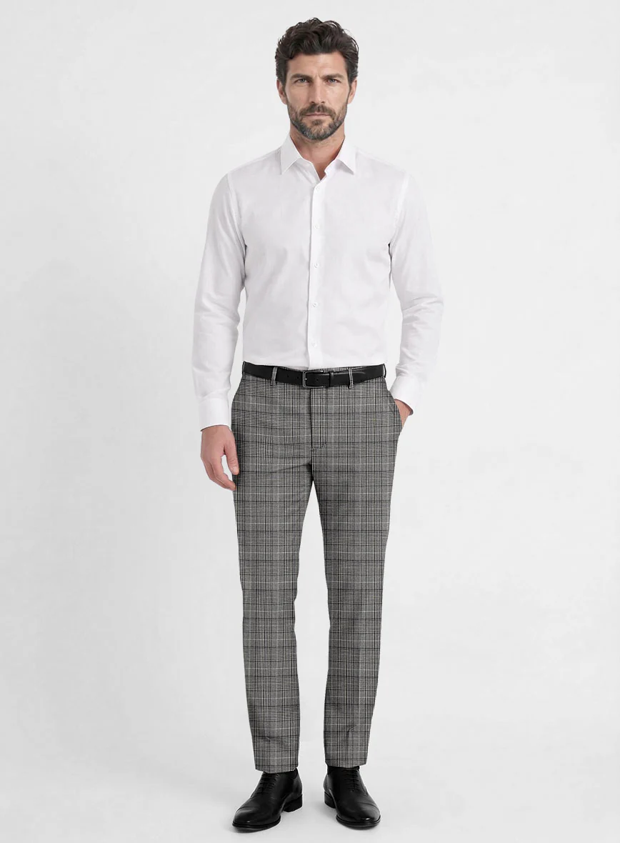 Reda Galie Gray Checks Wool Pants - Image 3