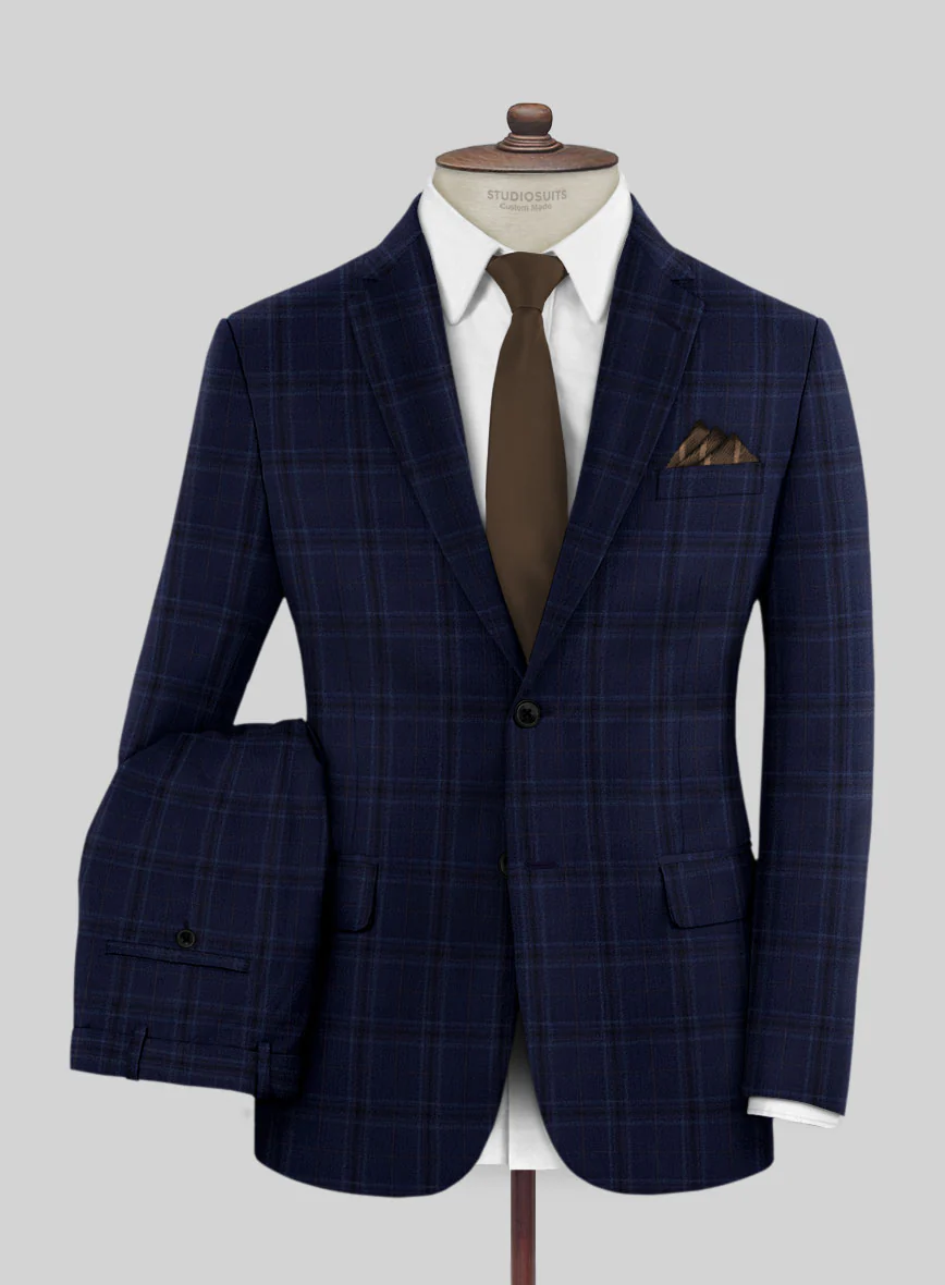 Reda Gulf Blue Checks Wool Suit - Image 2