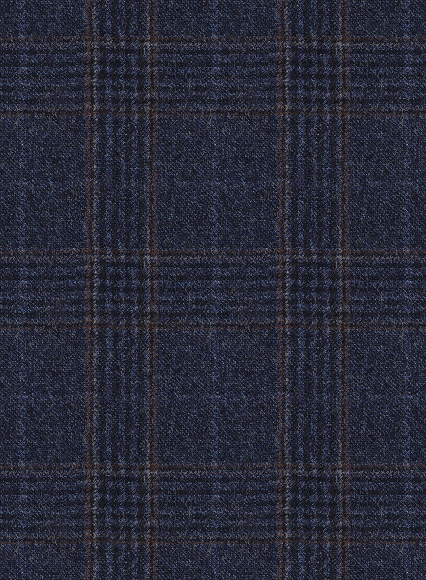 Reda Homio Dark Blue Checks Wool Jacket - Image 2
