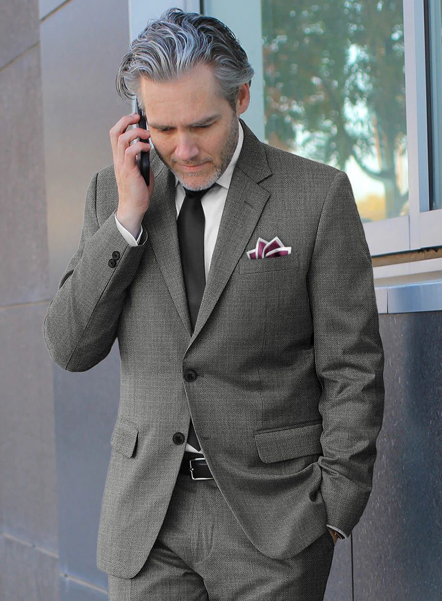 Reda Hopsack Dark Gray Wool Jacket - Image 2