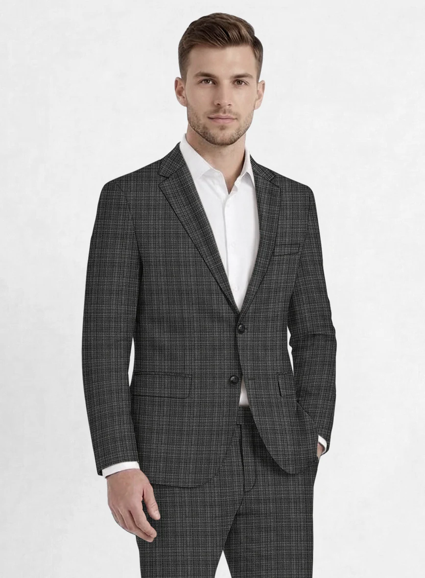 Reda Inleti Black Checks Wool Jacket - Image 2
