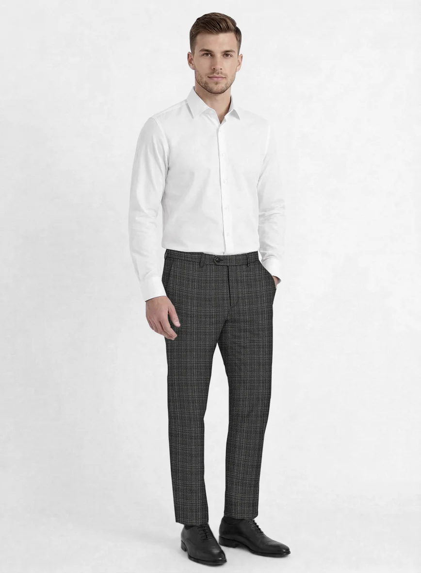 Reda Inleti Black Checks Wool Pants - Image 3