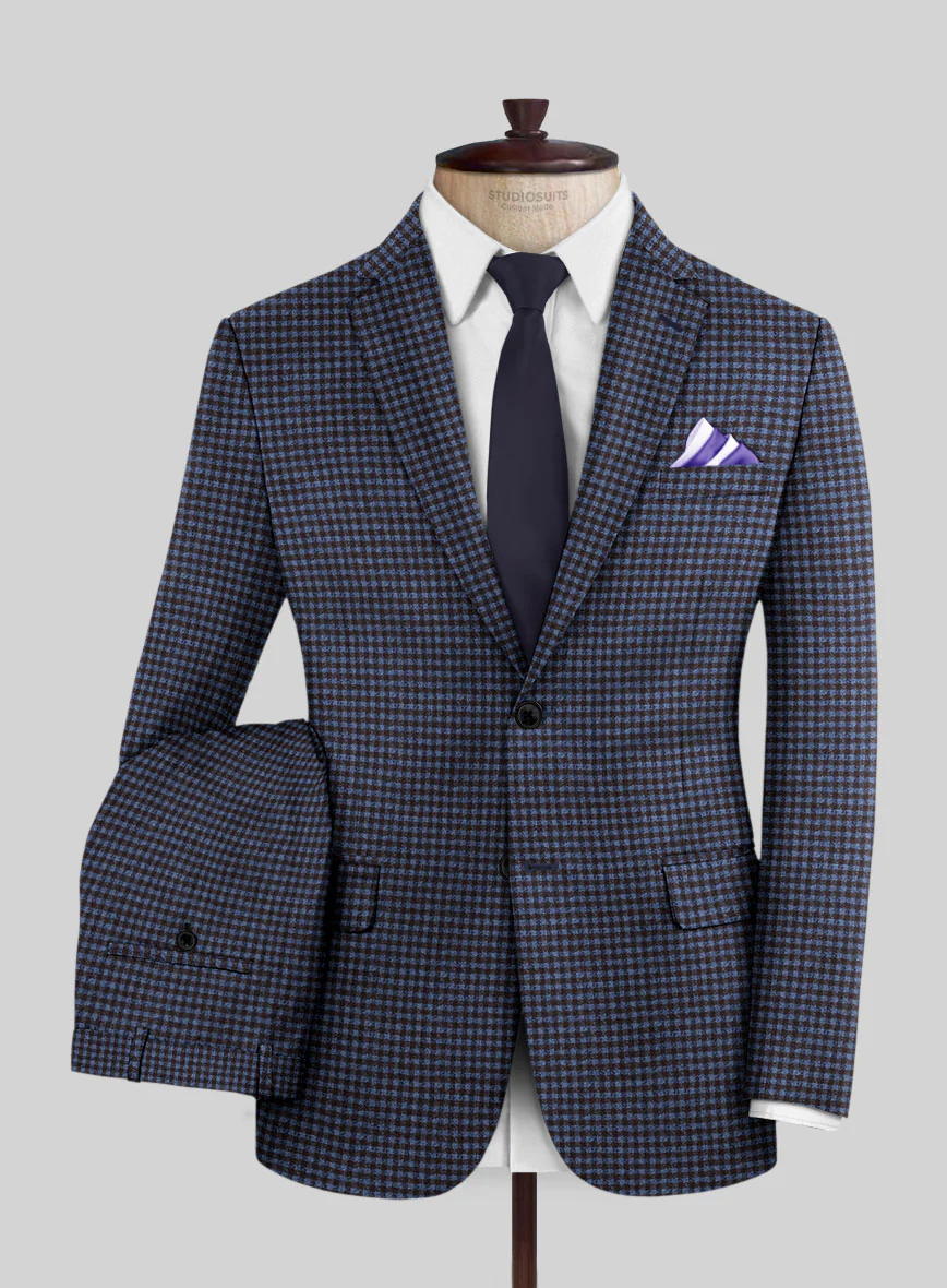 Reda Izasmo Blue Checks Wool Suit