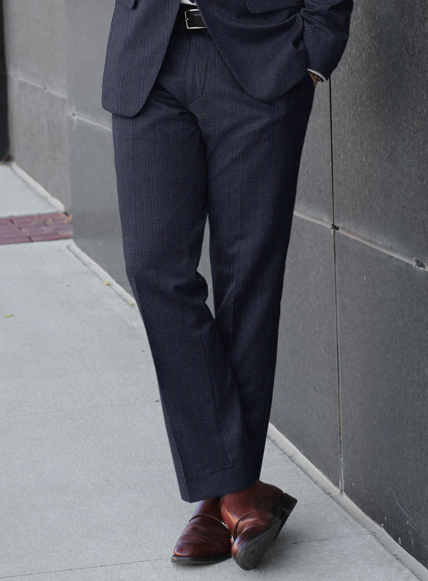 Reda Jeromi Dark Blue Checks Wool Suit - Image 4