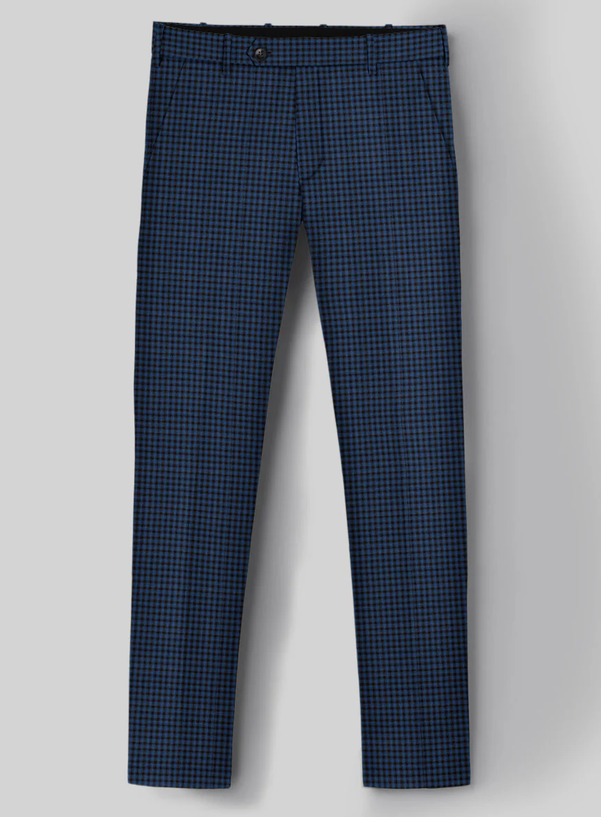 Reda Lapis Blue Checks Wool Pants - Image 2