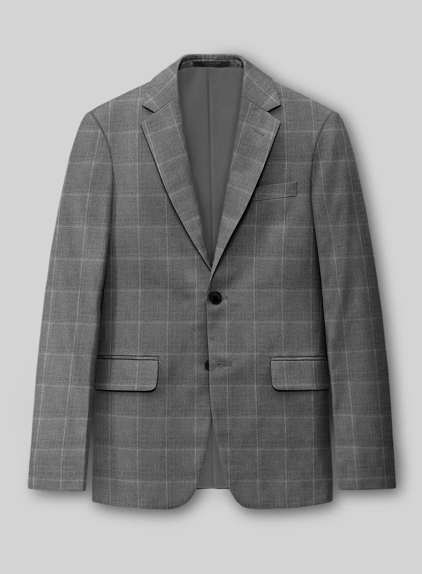 Reda Lindale Gray Checks Wool Jacket