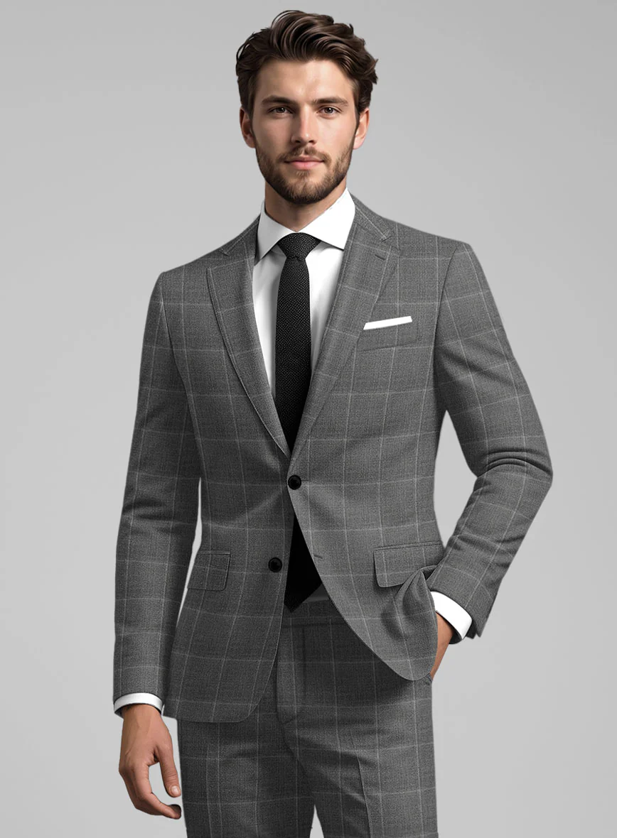 Reda Lindale Gray Checks Wool Suit - Image 3
