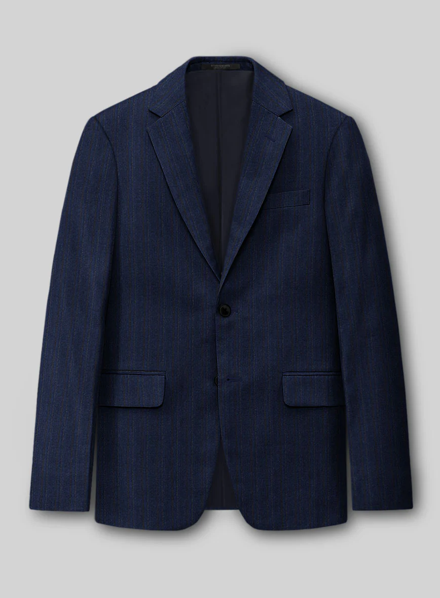 Reda Liora Blue Stripe Wool Jacket