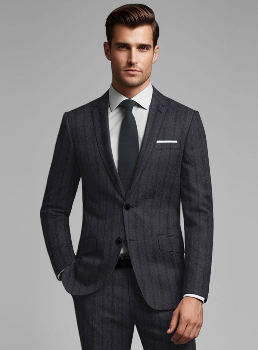 Reda Liora Charcoal Stripe Wool Jacket - Image 2
