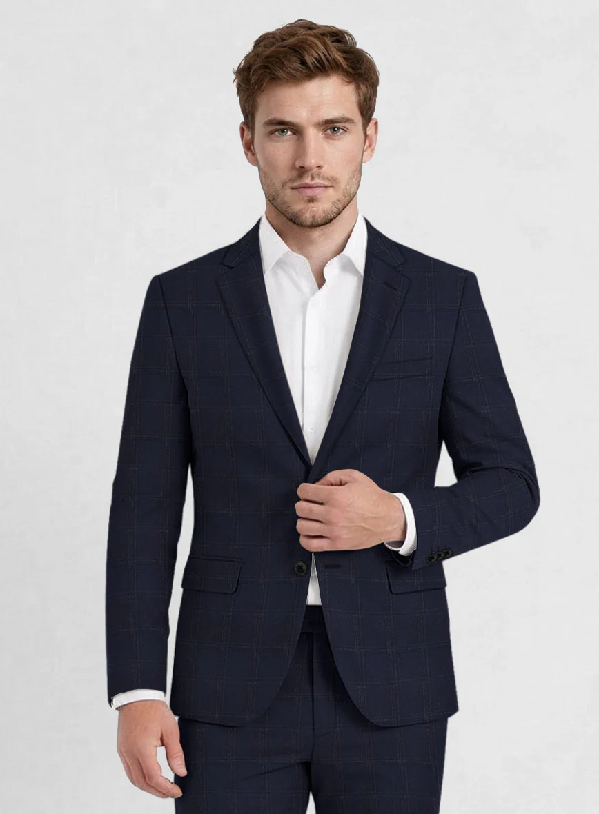 Reda Martes Blue Checks Wool Suit - Image 4