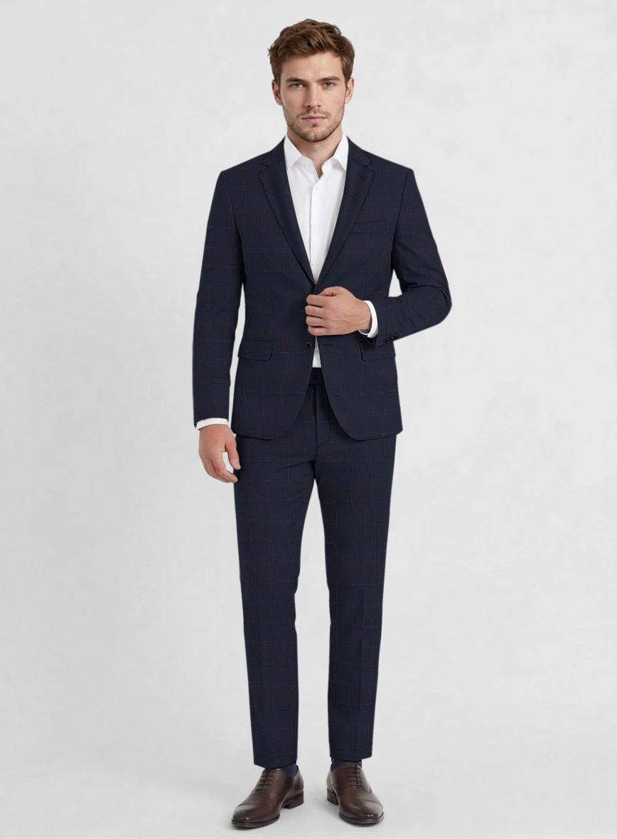 Reda Martes Blue Checks Wool Suit