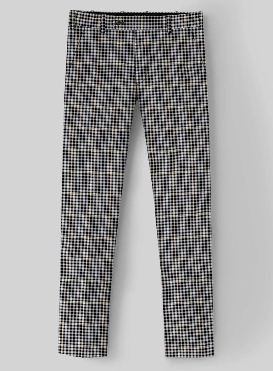 Reda Matio Black Checks Wool Pants - Image 3