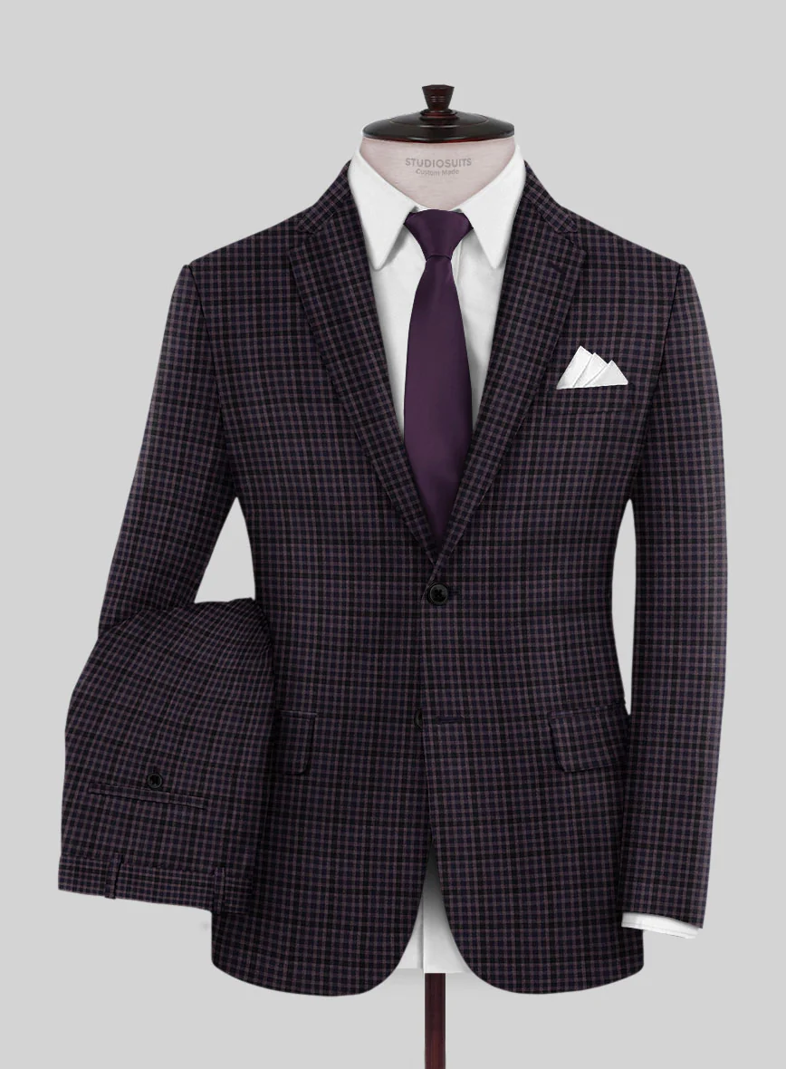 Reda Matio Purple Checks Wool Suit