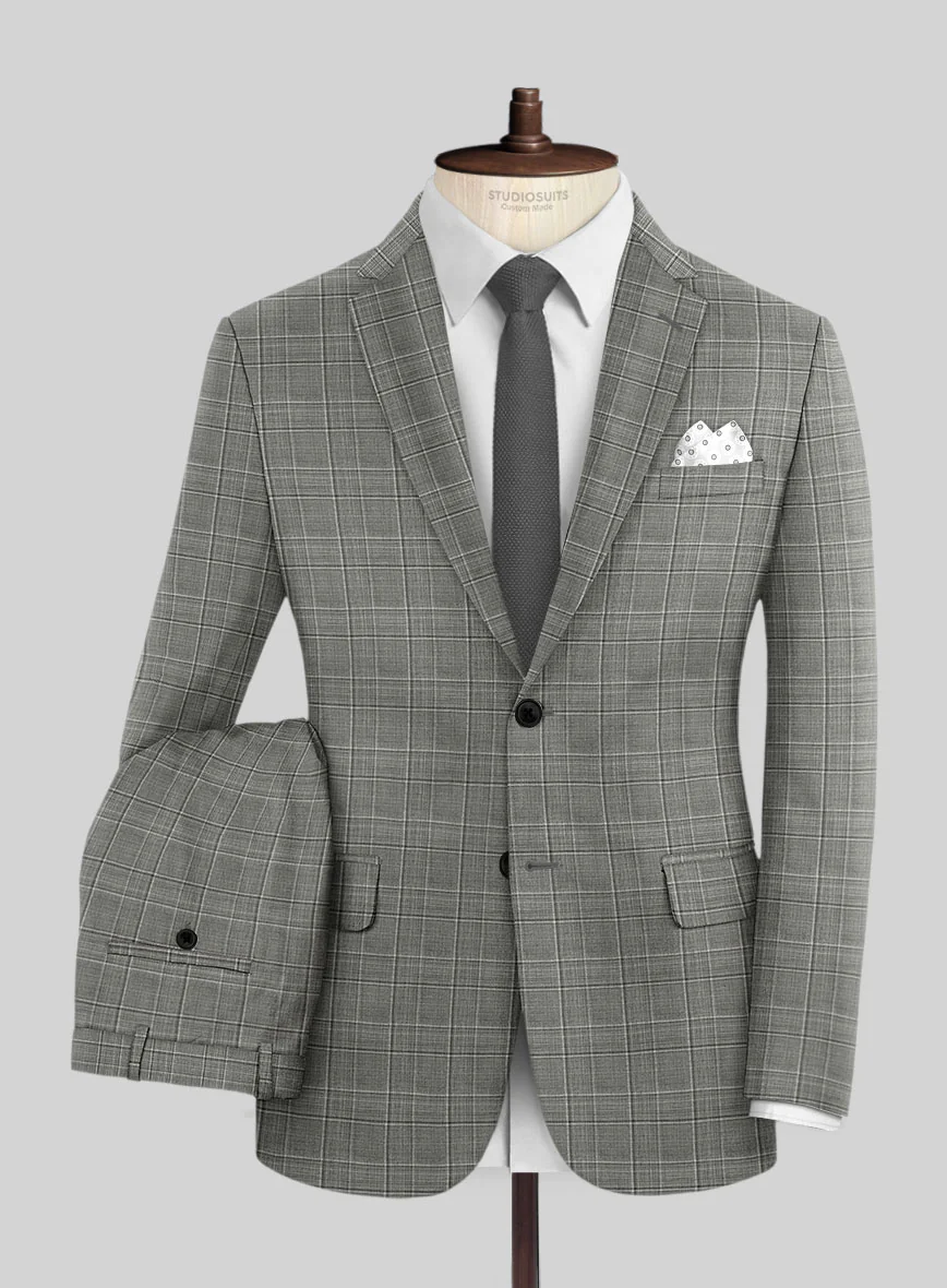 Reda Mavlox Gray Checks Wool Suit - Image 2