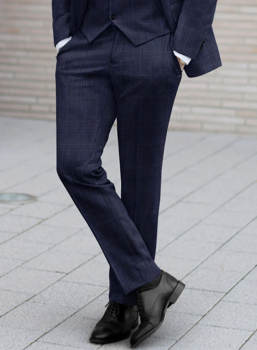 Reda Navy Checks Wool Suit - Image 4