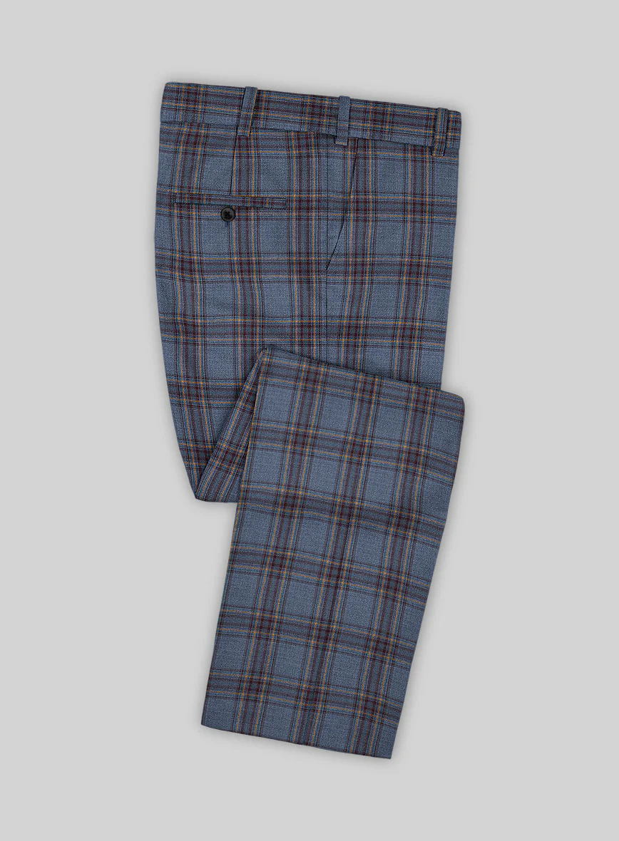 Reda Pale Aqua Checks Wool Suit - Image 5