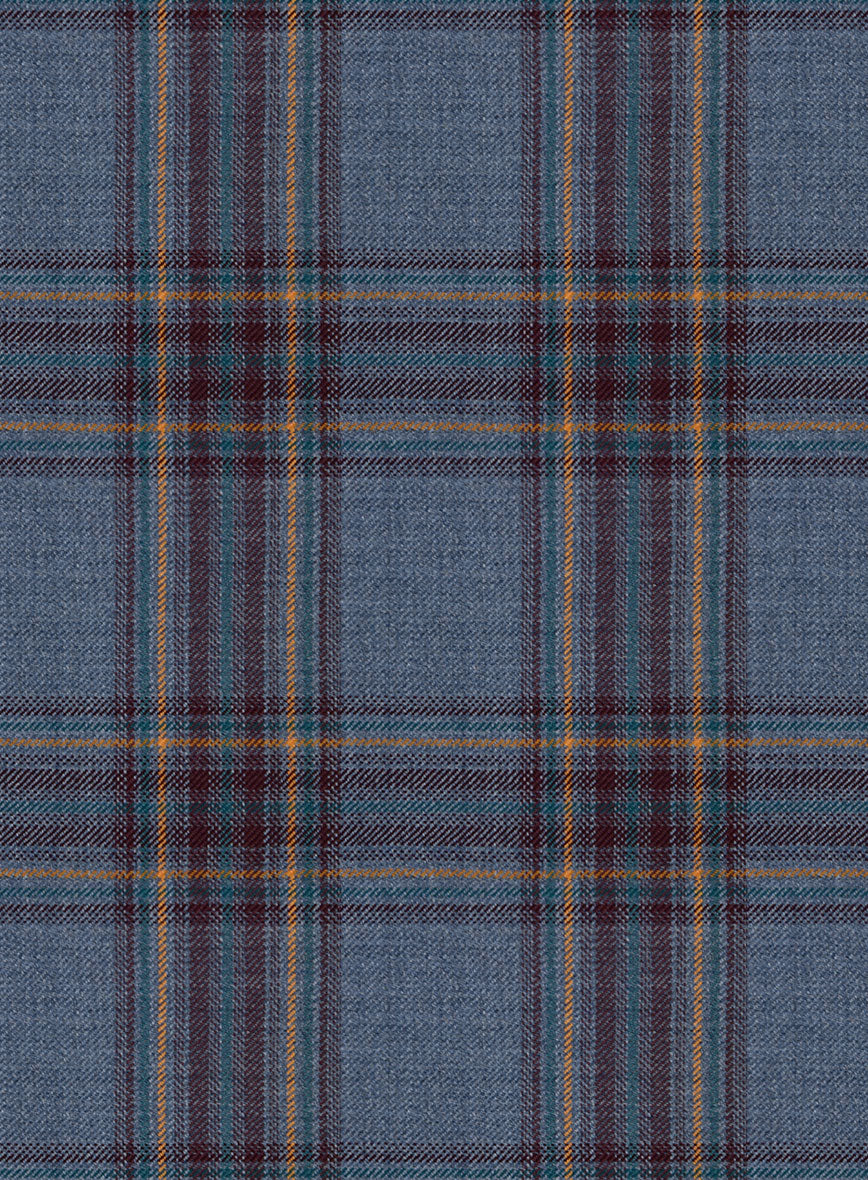 Reda Pale Aqua Checks Wool Suit - Image 6