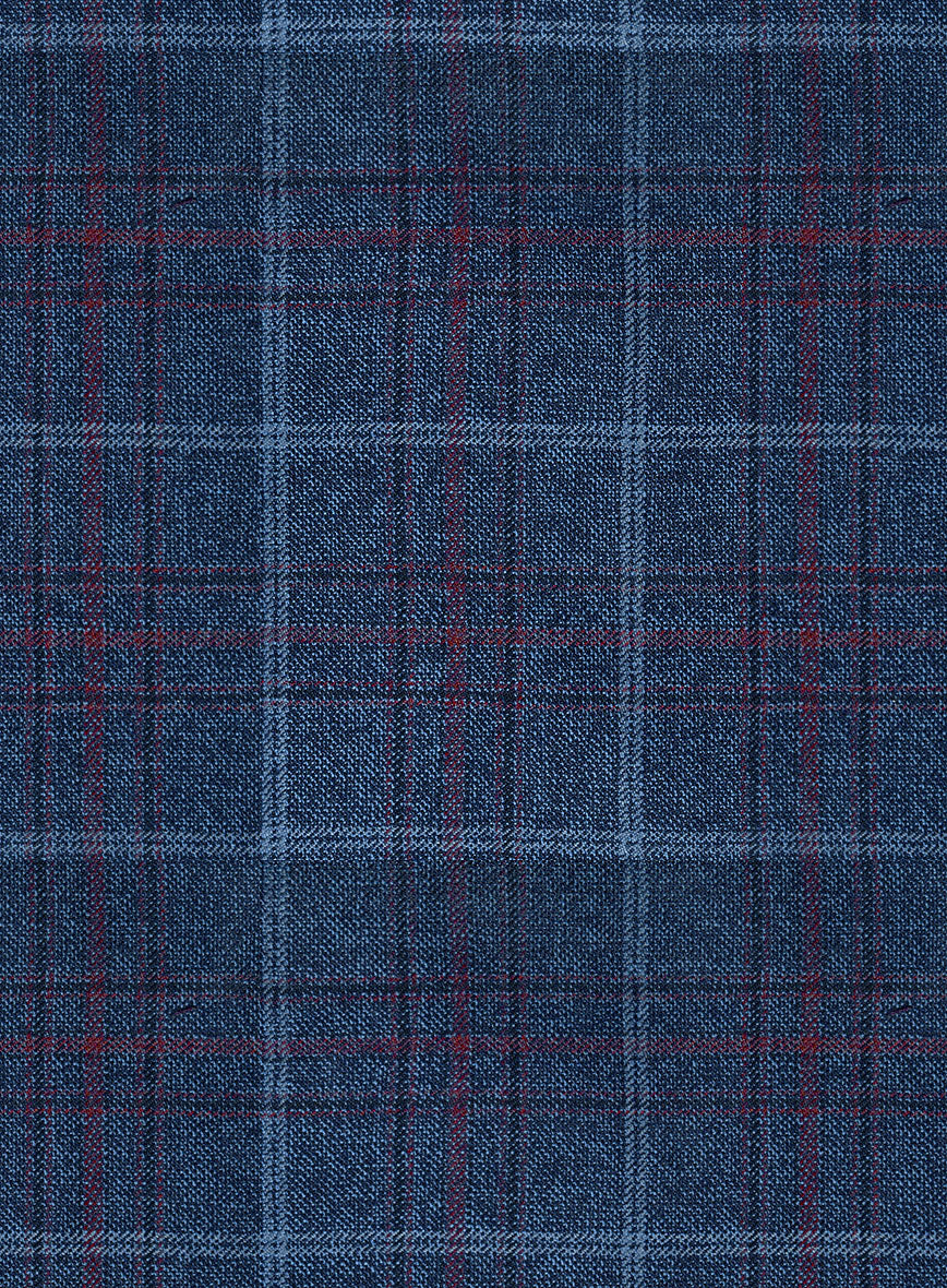 Reda Plume Blue Checks Wool Suit - Image 5