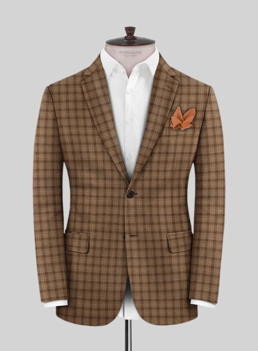 Reda Rope Brown Checks Wool Suit - Image 3