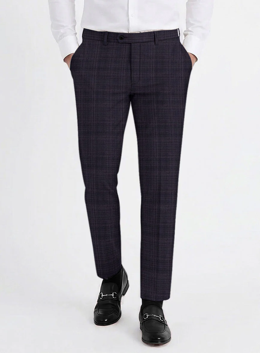 Reda Stibal Purple Checks Wool Pants