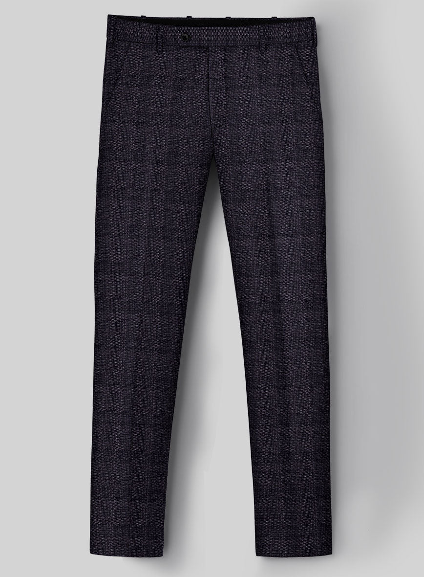 Reda Stibal Purple Checks Wool Pants - Image 2