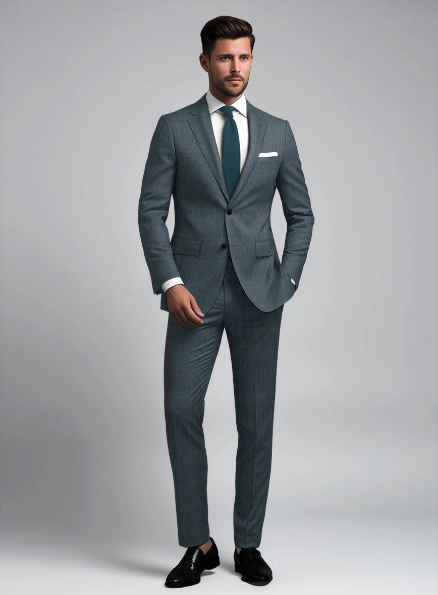 Reda Tibaro Blue Stripe Wool Suit - Image 2