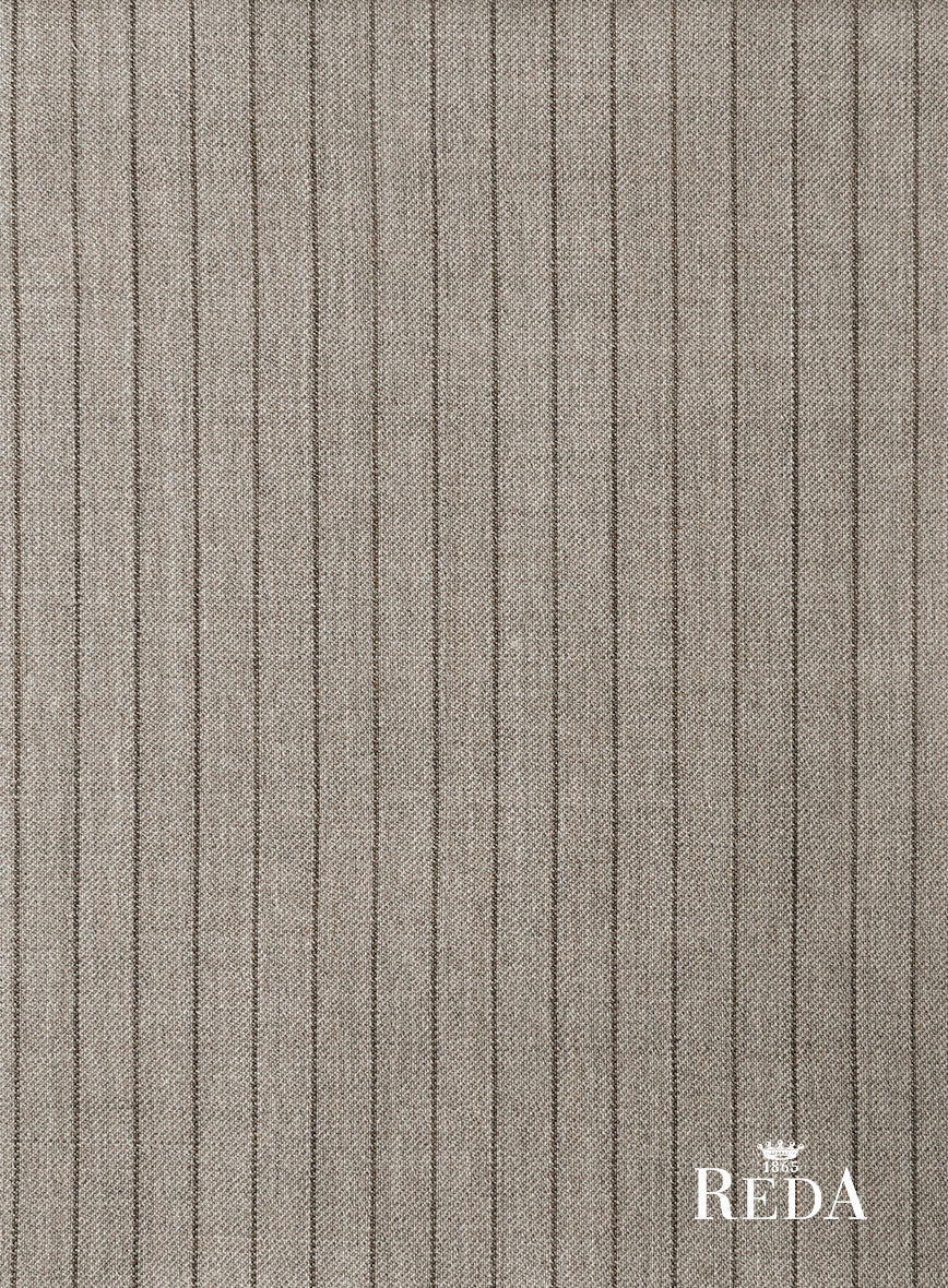 Reda Tibaro Brown Stripe Wool Jacket - Image 3