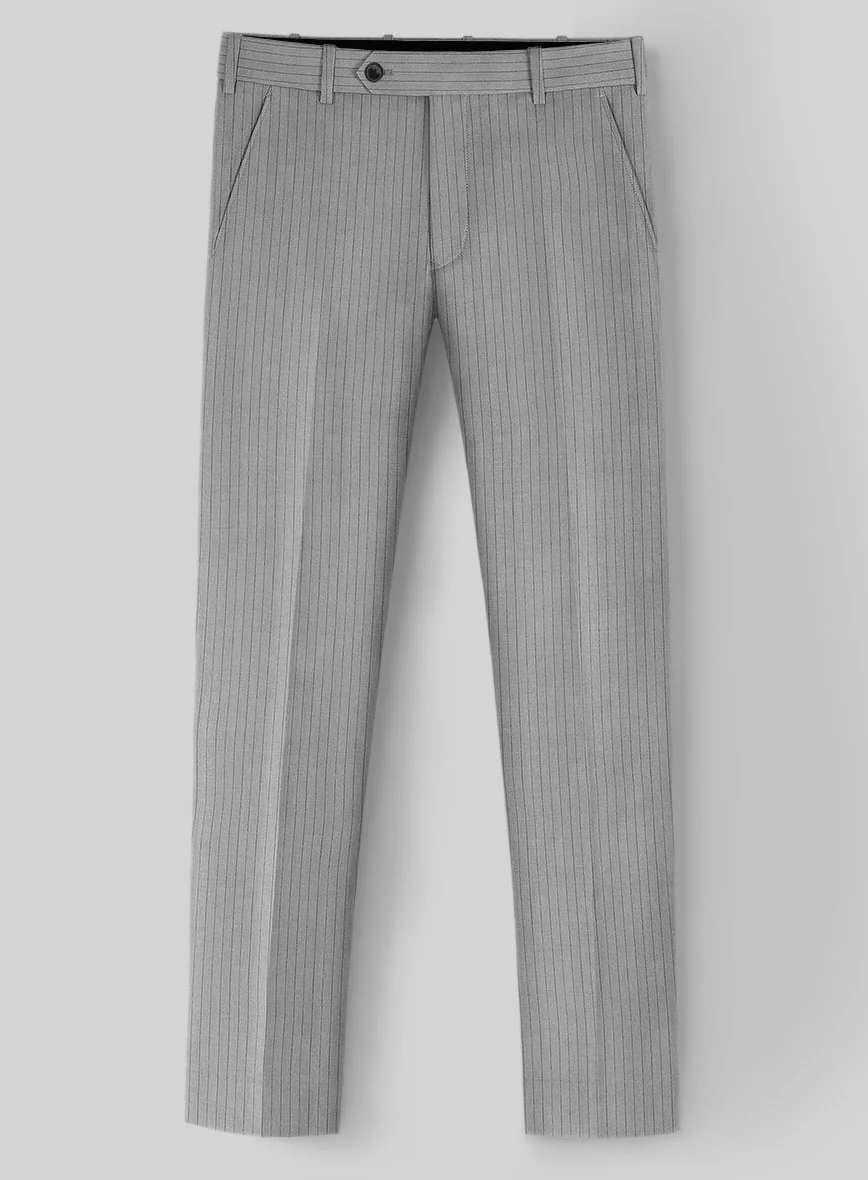 Reda Tibaro Gray Stripe Wool Pants