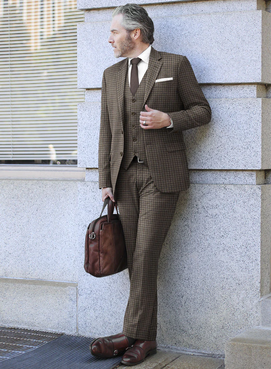 Reda Toli Brown Checks Wool Suit - Image 2