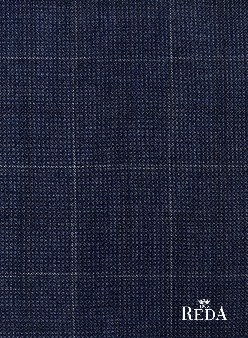 Reda Trivon Blue Checks Wool Pants - Image 4