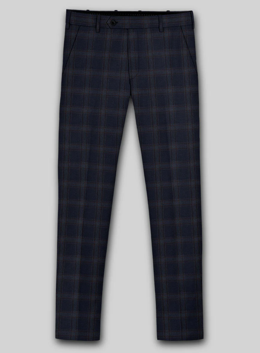 Reda Vidla Dark Blue Checks Wool Suit - Image 5