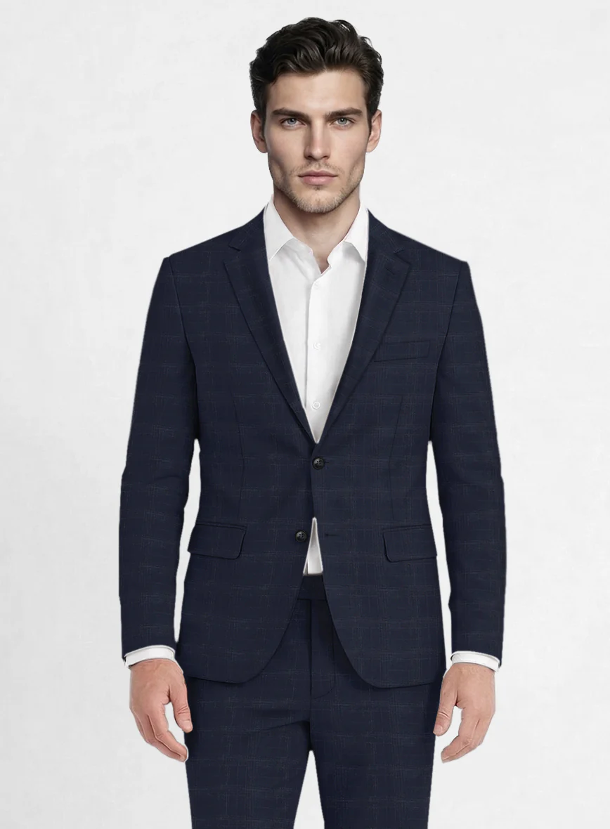 Reda Xime Blue Checks Wool Suit - Image 3