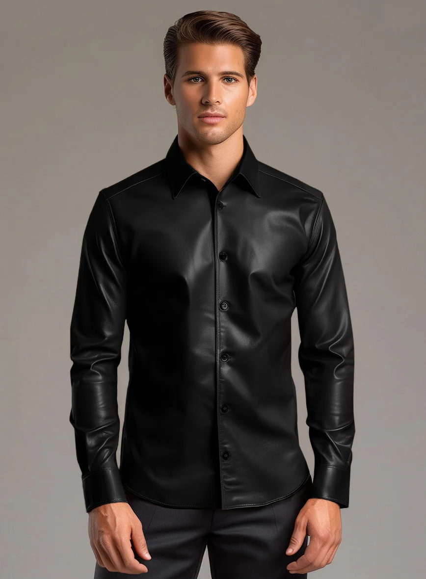Regal Black Leather Shirt