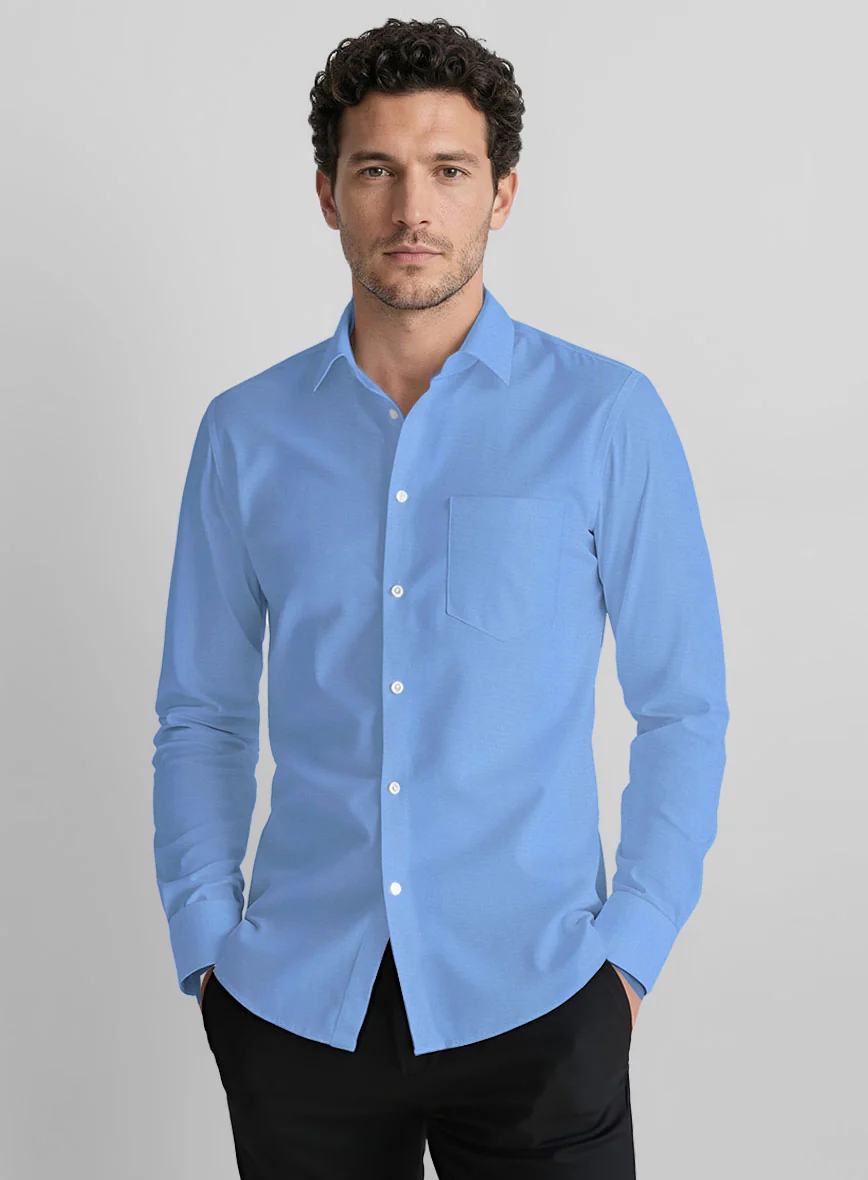 Regal Sapphire Cotton Shirt