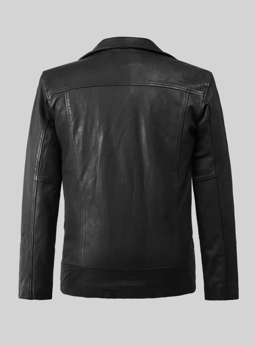 Resolute Black Biker Leather Jacket - Image 4