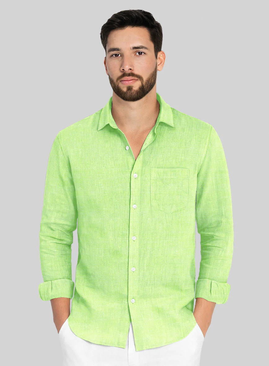 Roman Fume Green Linen Shirt