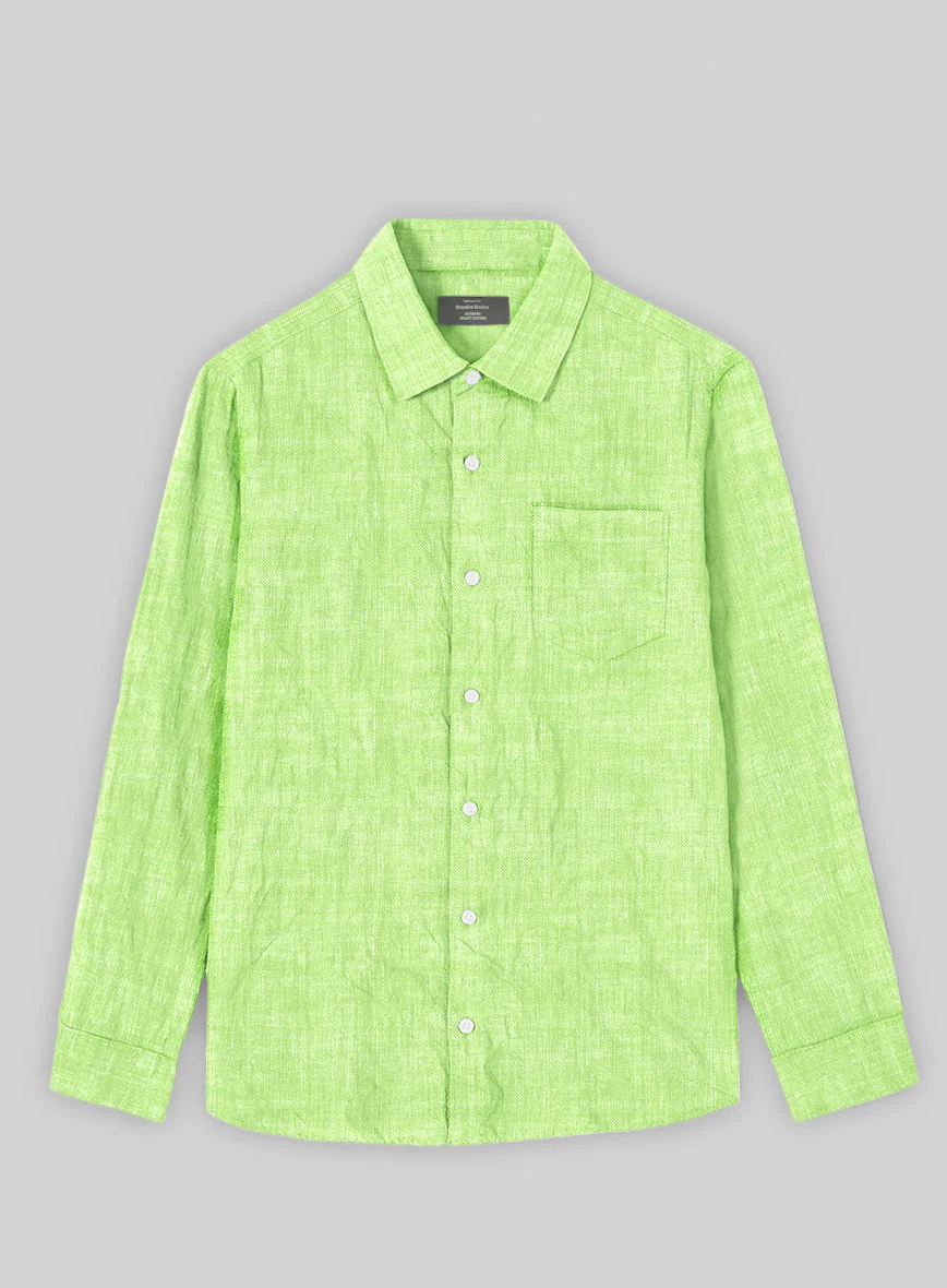 Roman Fume Green Linen Shirt - Image 3