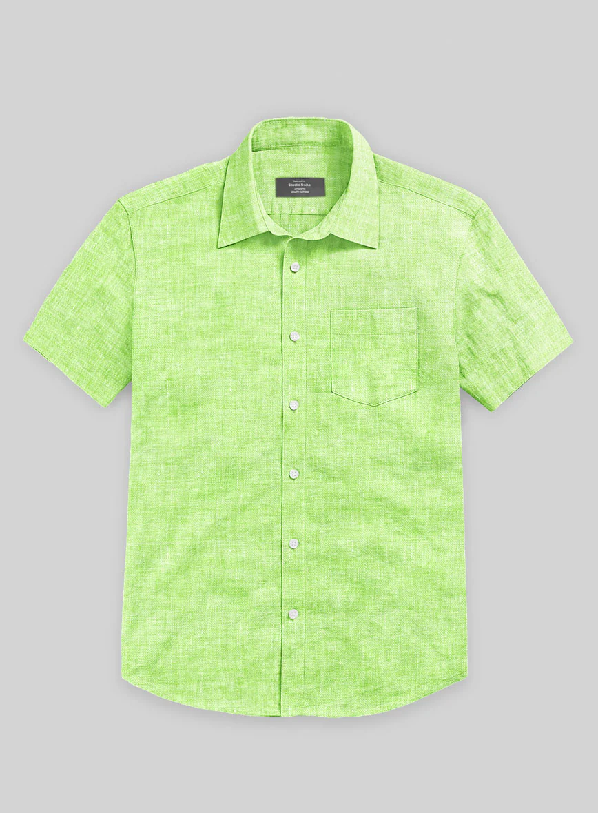 Roman Fume Green Linen Shirt