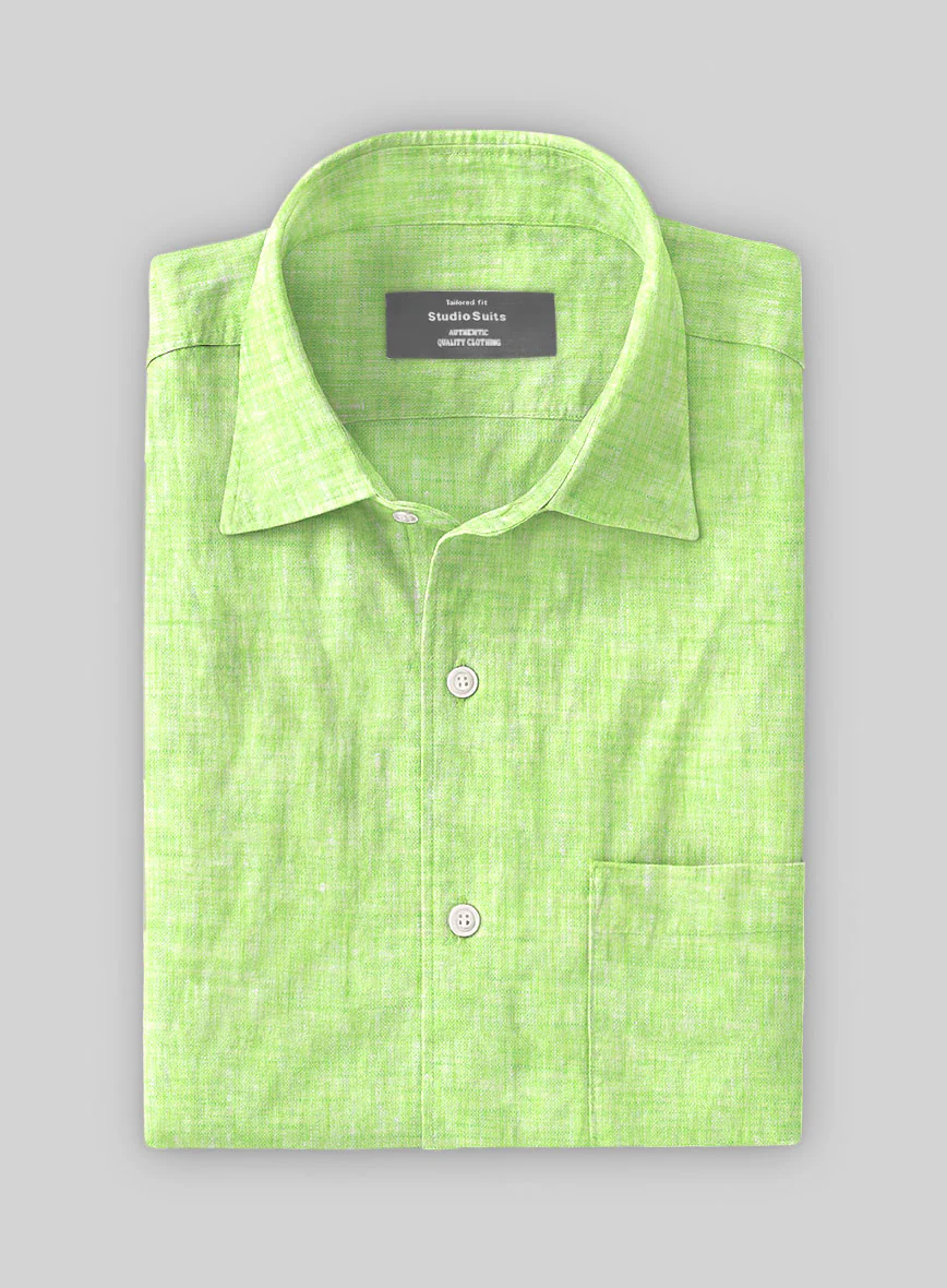Roman Fume Green Linen Shirt - Image 3