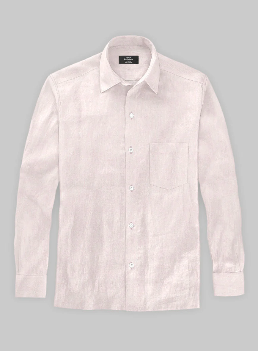 Roman Light Pink Linen Shirt - Image 2