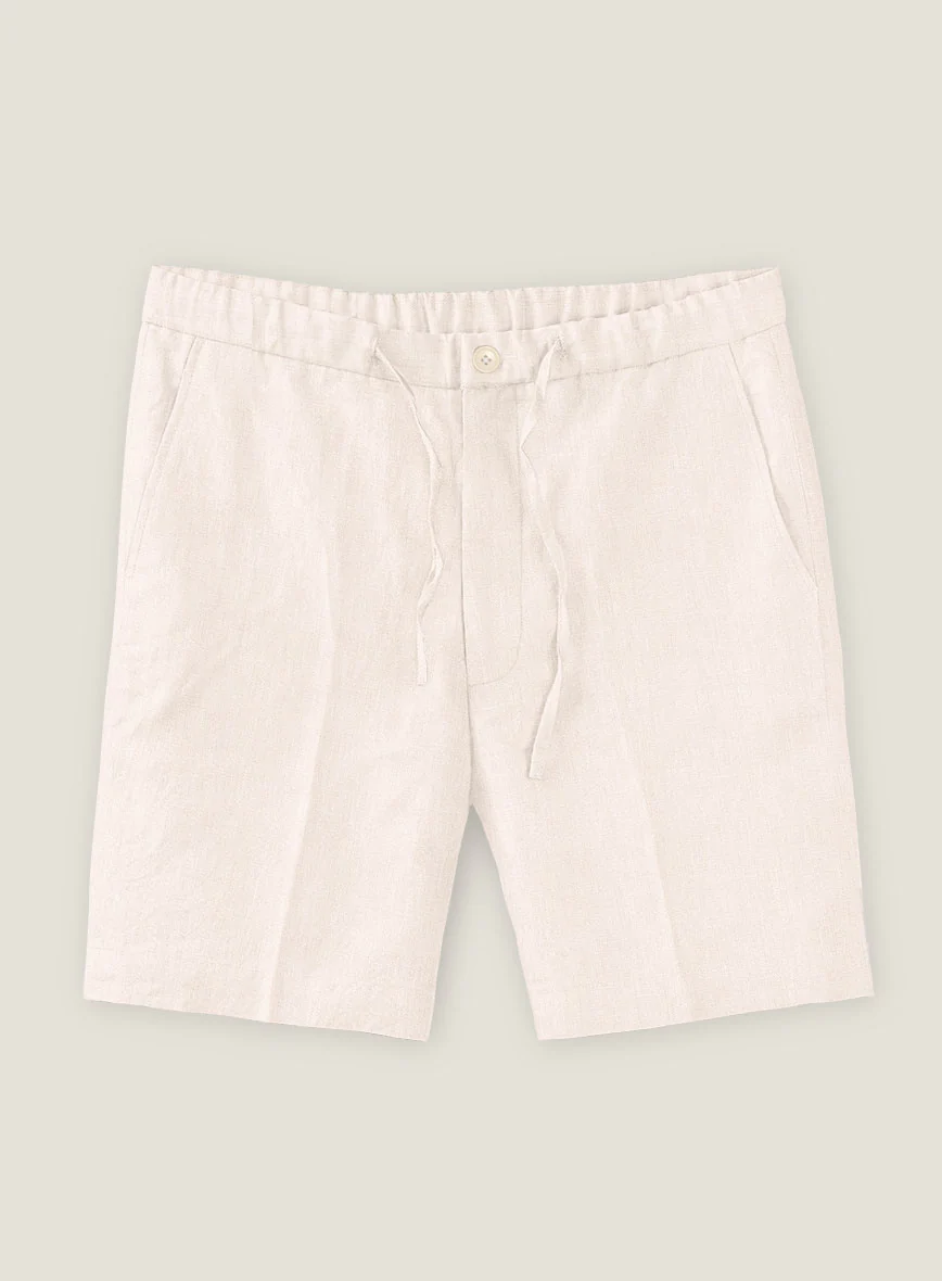 Roman Light Pink Linen Shorts