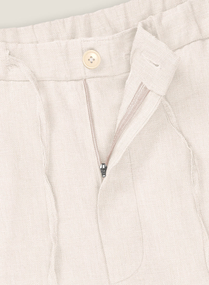 Roman Light Pink Linen Shorts - Image 4