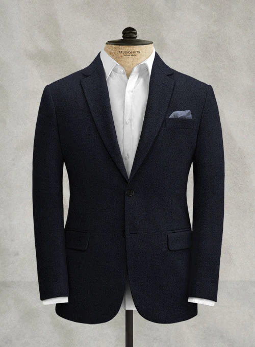 Rope Weave Dark Blue Tweed Suit - Image 2