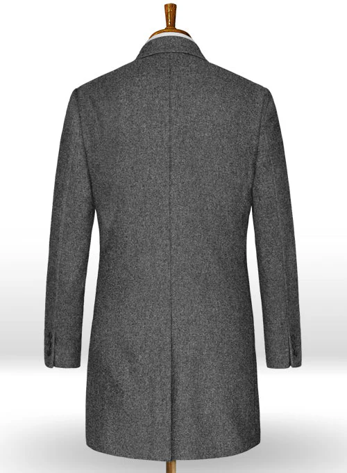 Rope Weave Gray Tweed Overcoat - Image 2