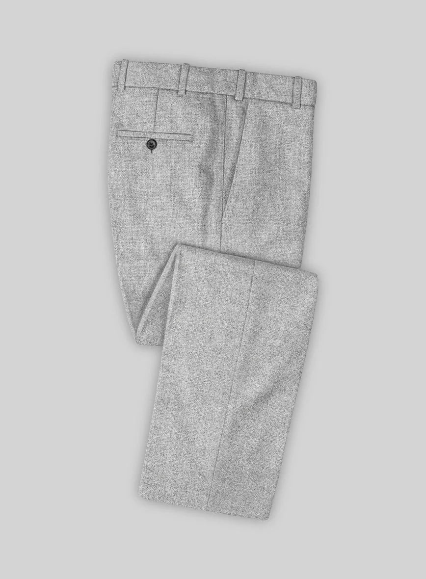 Rope Weave Light Gray Tweed Pants - Image 2