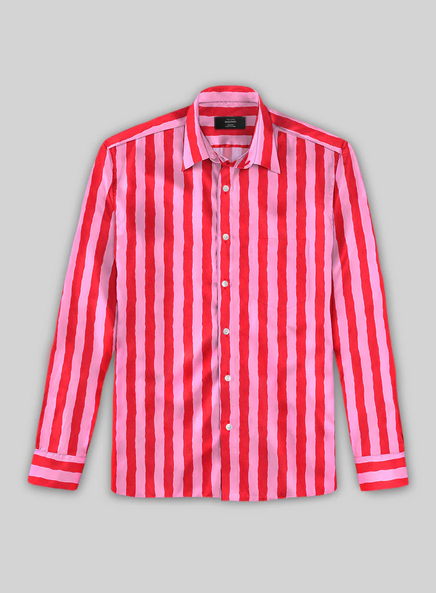 Rosso Blush Stripe Cotton Shirt - Image 3