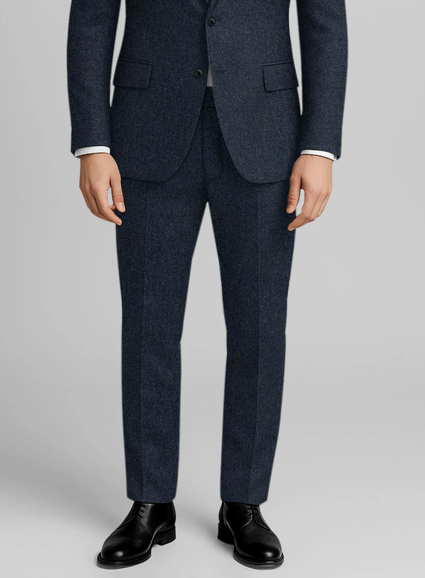 Royal Blue Denim Tweed Pants