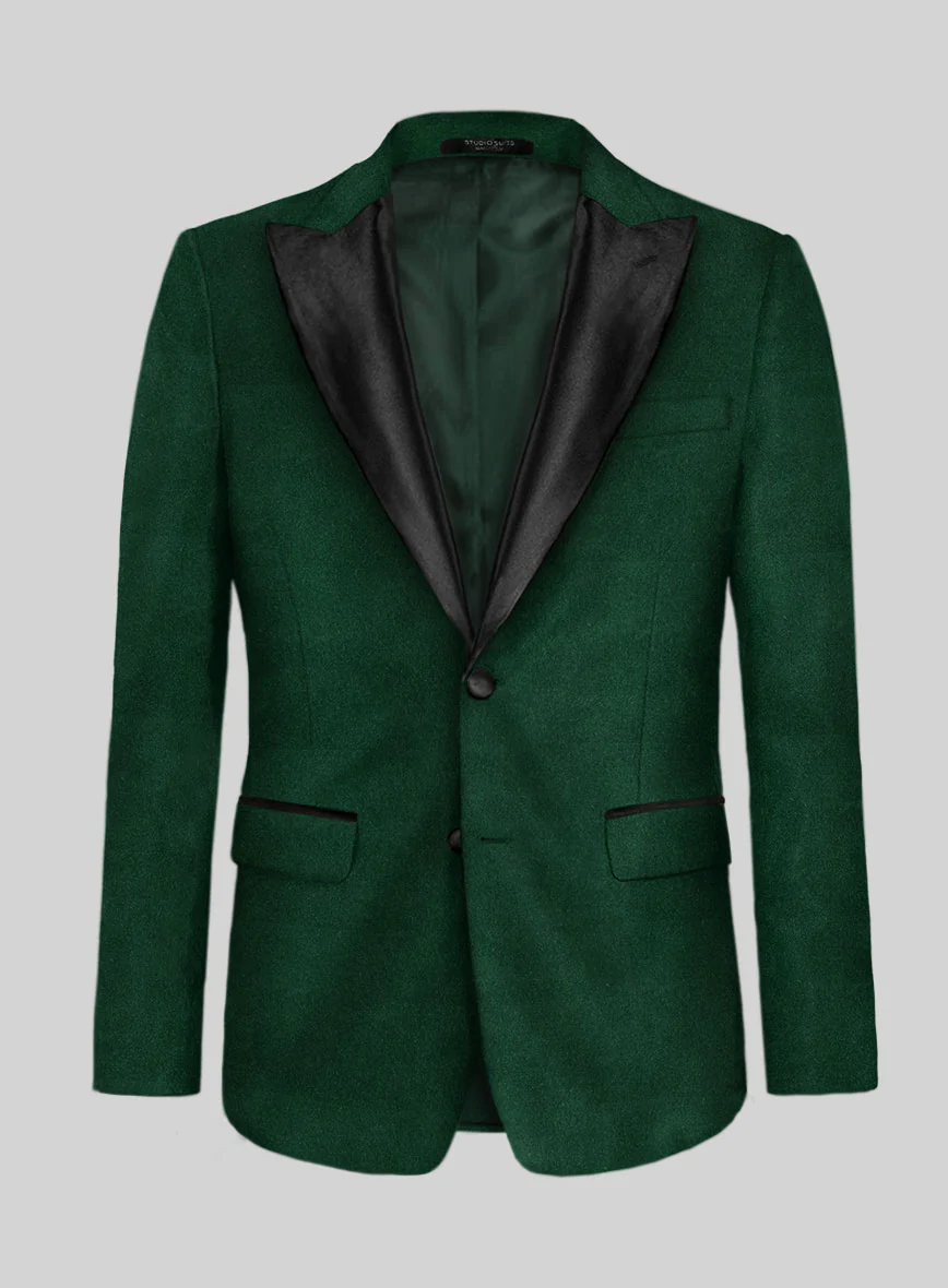 Royal Green Velvet Tuxedo Jacket