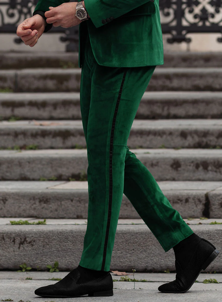 Royal Green Velvet Tuxedo Suit - Image 6